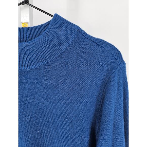 Elisabeth Williams Womens Sz PXL Petite Mock Neck Sweater Solid Blue - Picture 2 of 6